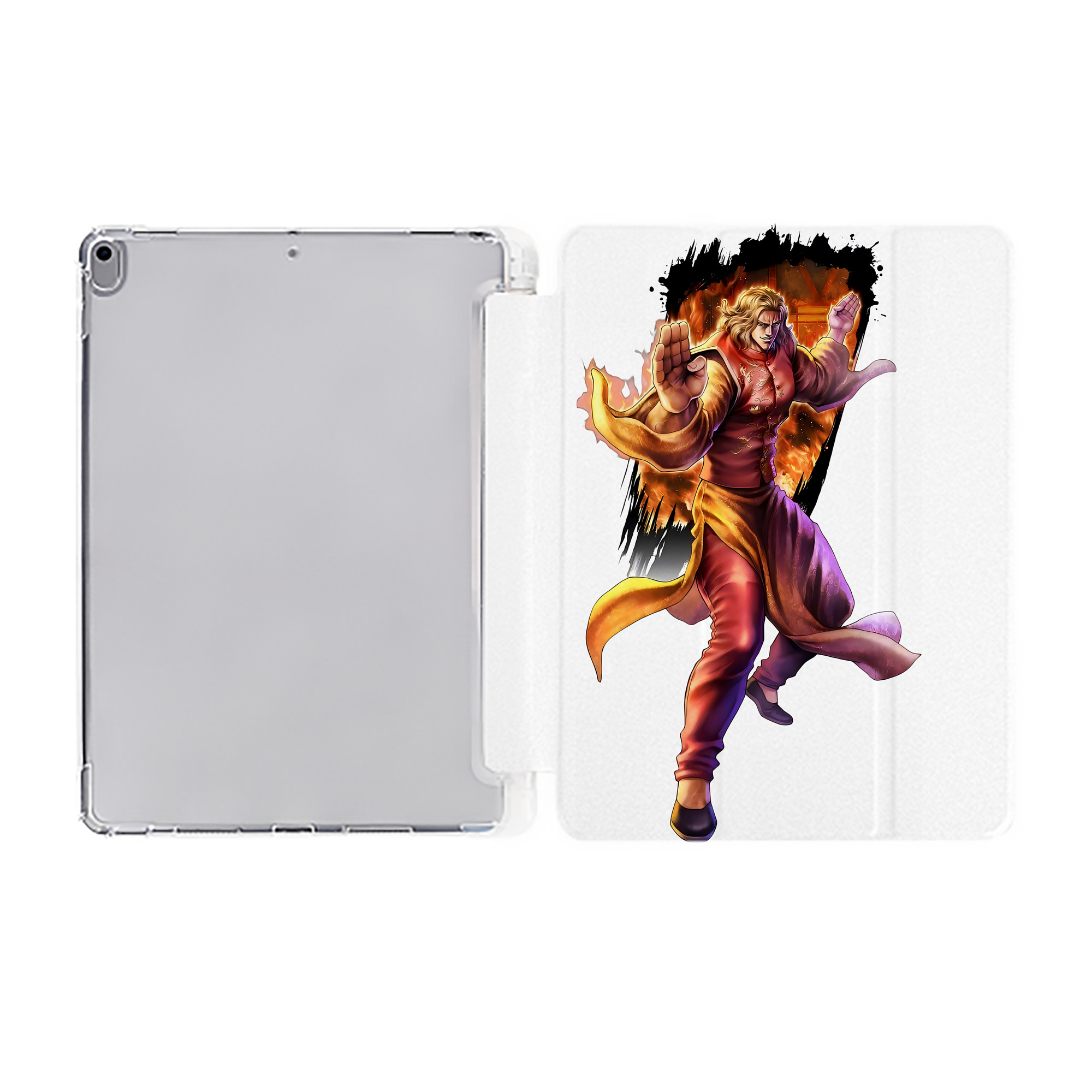 （画像用） 北斗の拳 Fist of the North Star IPad ケース ペン収納付き 三つ折りスタンド PUレザー×シリコン 対応機種9.5/10.5/10.9インチ
